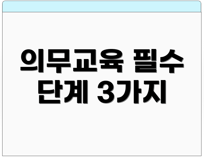 의무교육 필수 단계 3가지