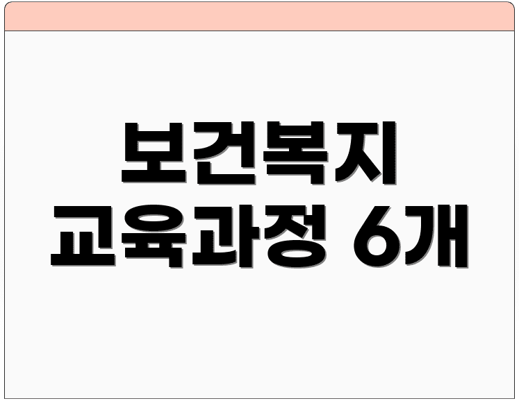 보건복지 교육과정 6개