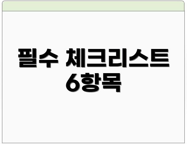 필수 체크리스트 6항목
