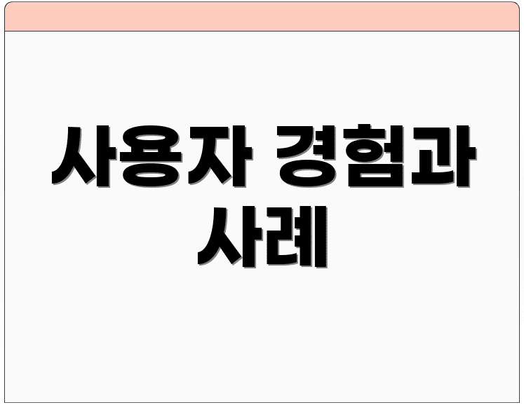 사용자 경험과 사례