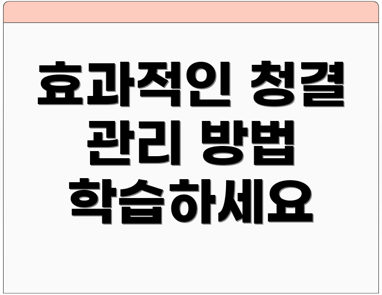 효과적인 청결 관리 방법 학습하세요