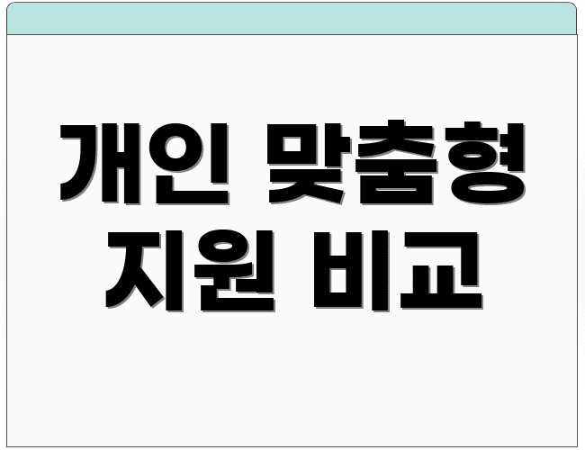 개인 맞춤형 지원 비교