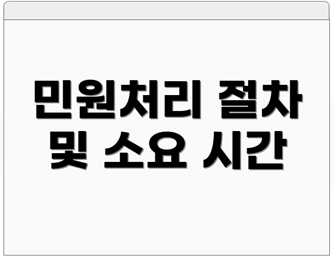 민원처리 절차 및 소요 시간