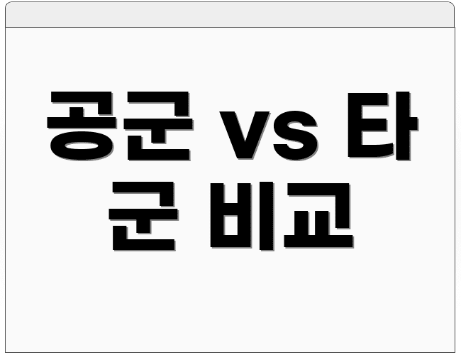 공군 vs 타 군 비교