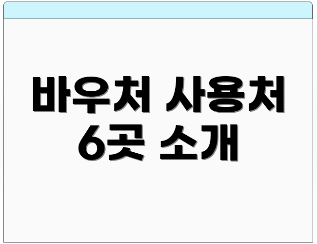 바우처 사용처 6곳 소개