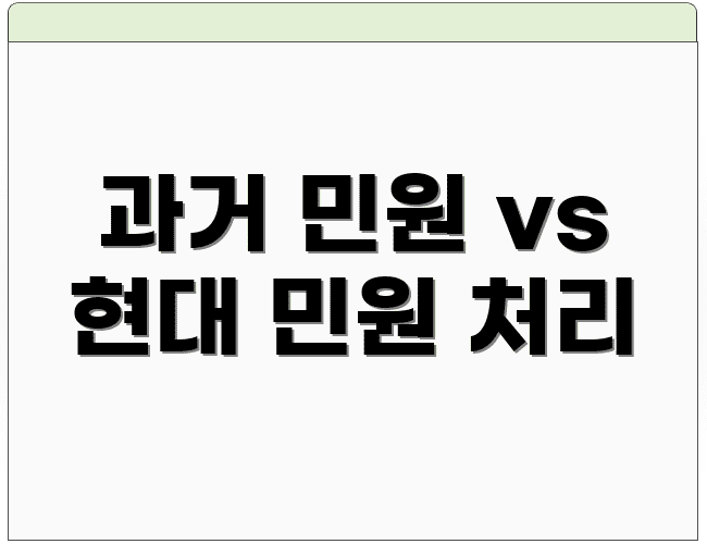 과거 민원 vs 현대 민원 처리