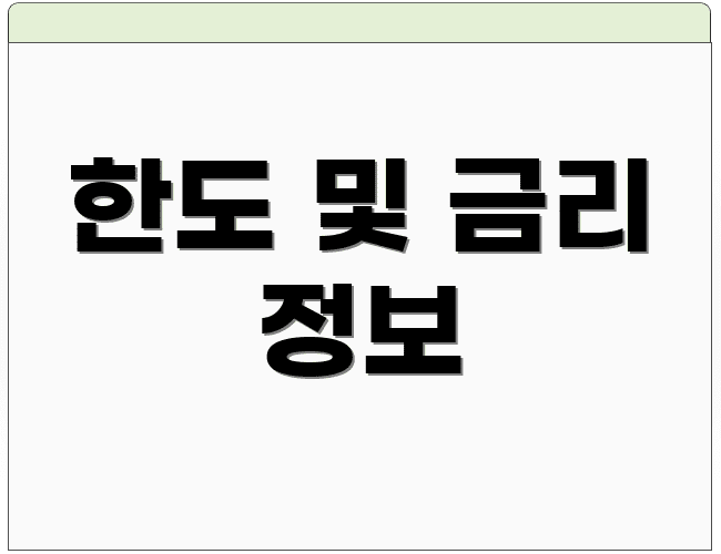 한도 및 금리 정보