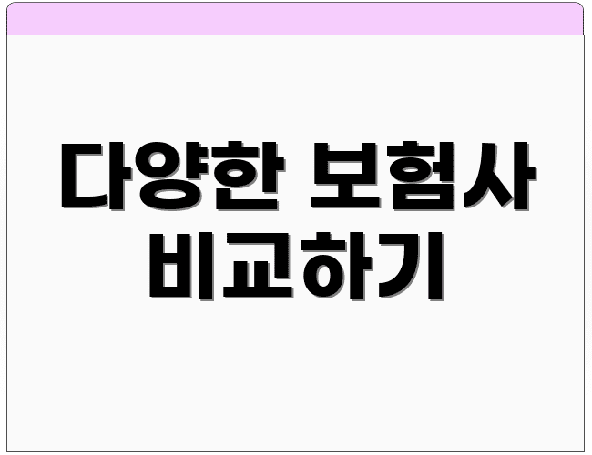 다양한 보험사 비교하기