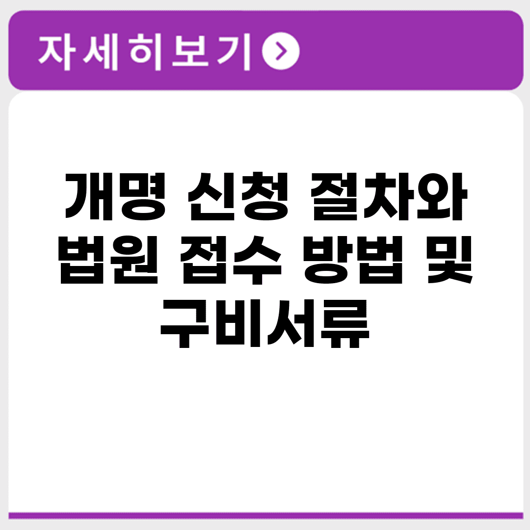 개명 신청 절차와 법원 접수 방법 및 구비서류