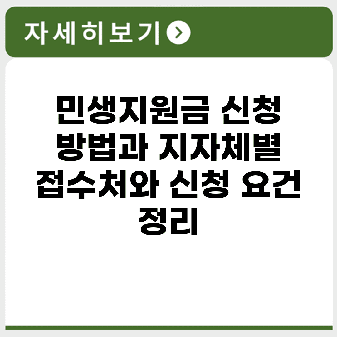 민생지원금 신청 방법과 지자체별 접수처와 신청 요건 정리