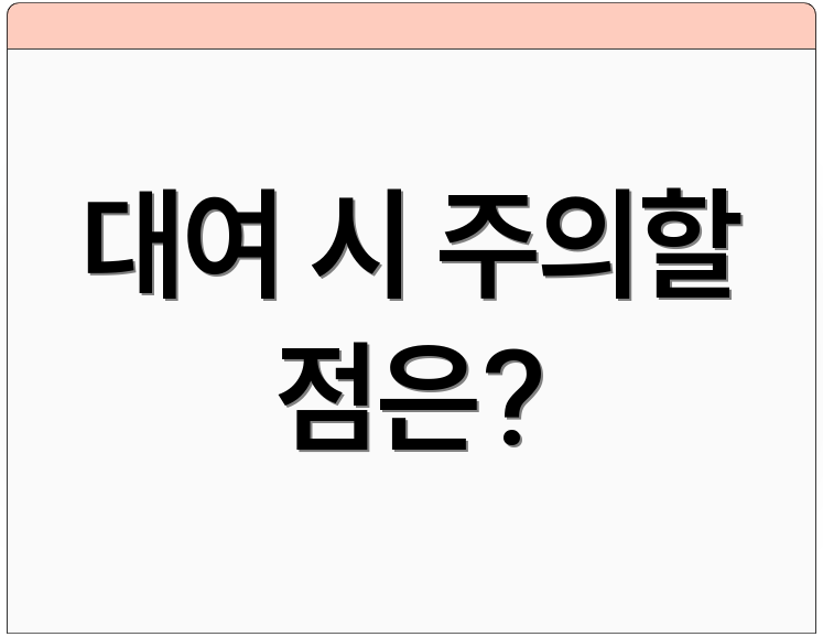 대여 시 주의할 점은?