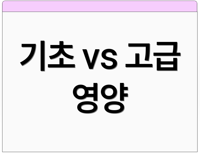 기초 vs 고급 영양