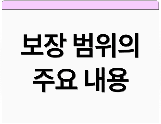 보장 범위의 주요 내용