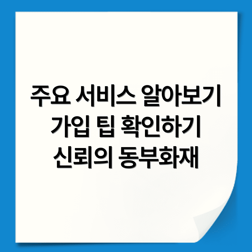 동부화재 손해보험 주요 서비스 특성과 가입 시 참고사항 안내