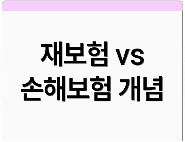 재보험 vs 손해보험 개념
