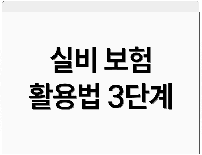 실비 보험 활용법 3단계