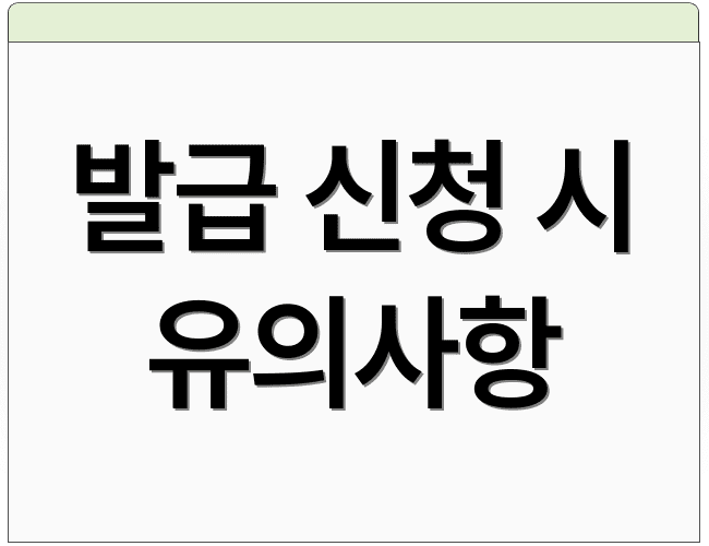 발급 신청 시 유의사항