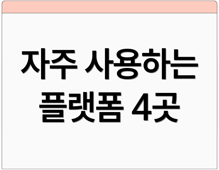 자주 사용하는 플랫폼 4곳