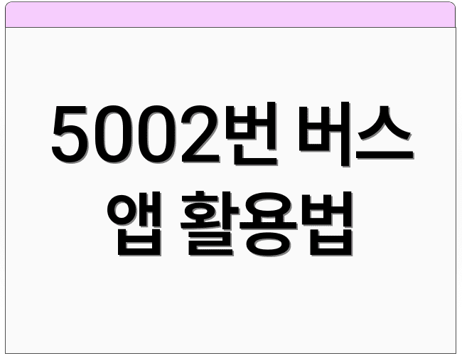 5002번 버스 앱 활용법