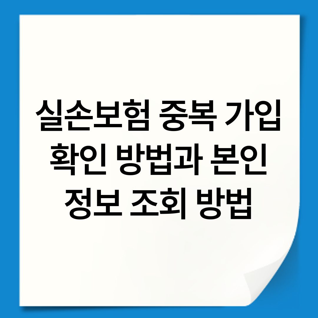 실손보험 중복 가입 확인 방법과 본인 정보 조회 방법