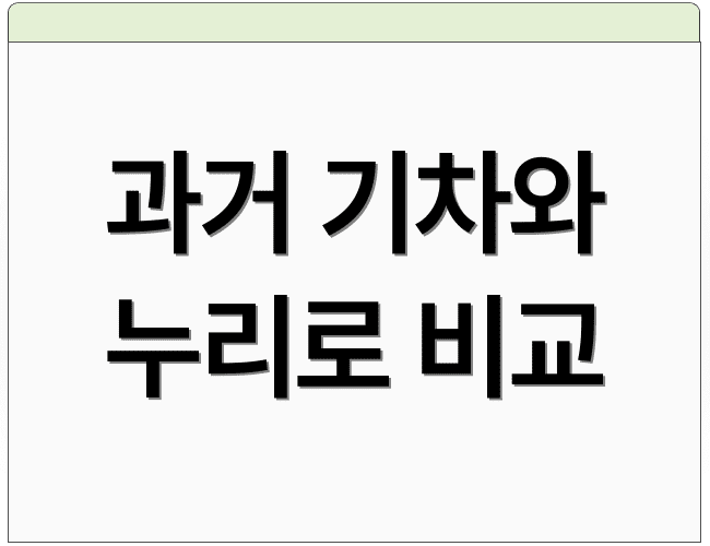 과거 기차와 누리로 비교