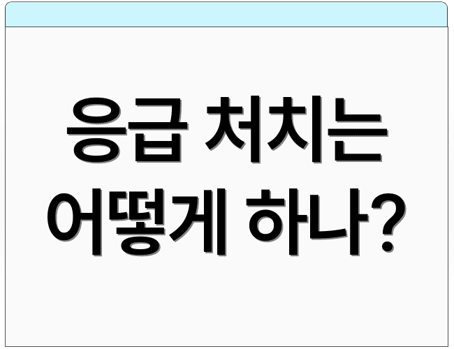 응급 처치는 어떻게 하나?