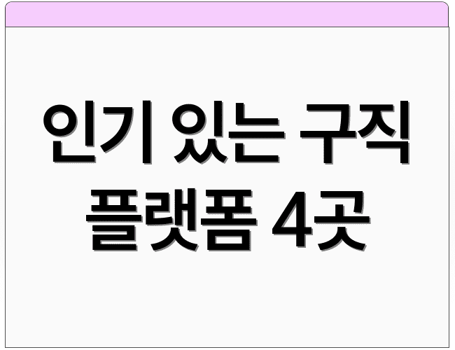 인기 있는 구직 플랫폼 4곳