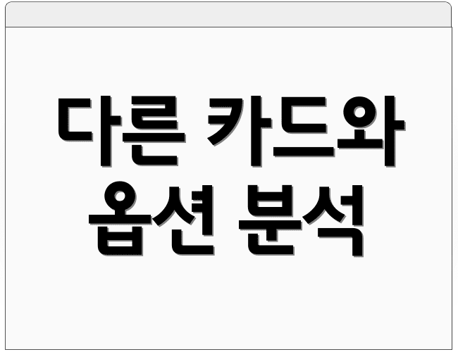 다른 카드와 옵션 분석