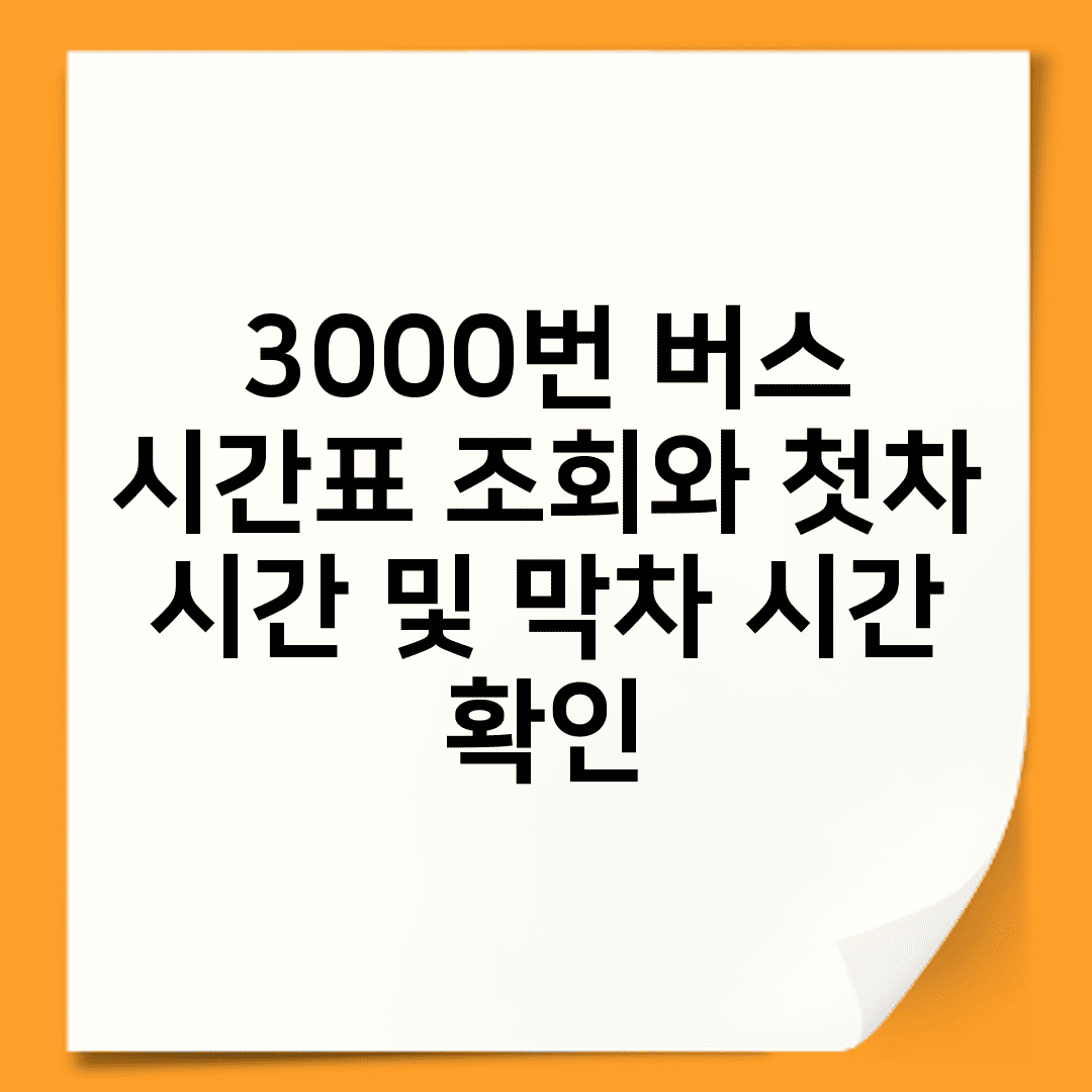 3000번 버스 시간표 조회와 첫차 시간 및 막차 시간 확인