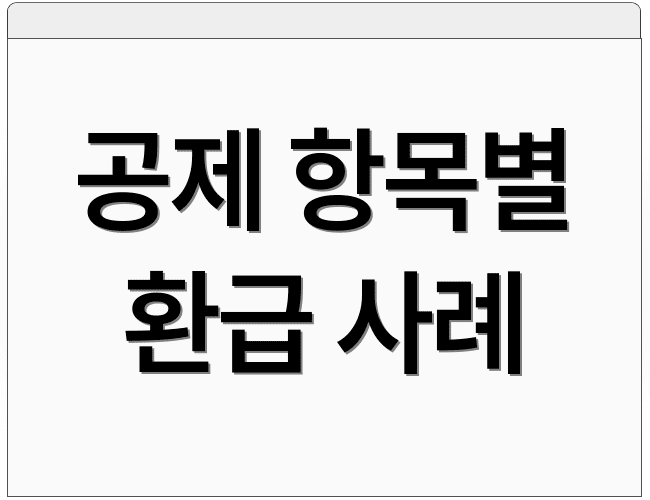 공제 항목별 환급 사례