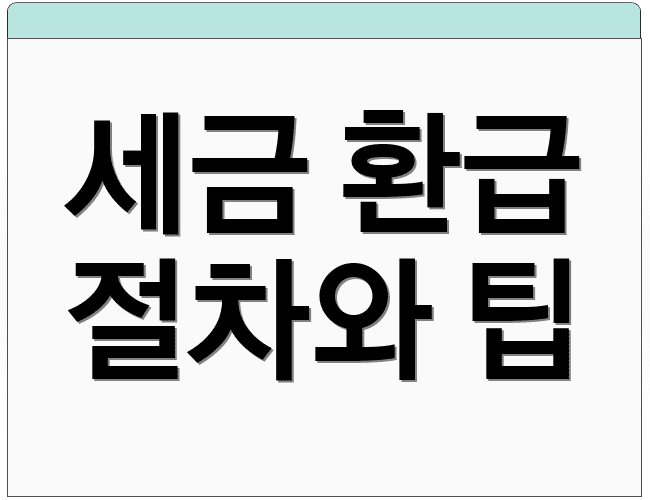 세금 환급 절차와 팁