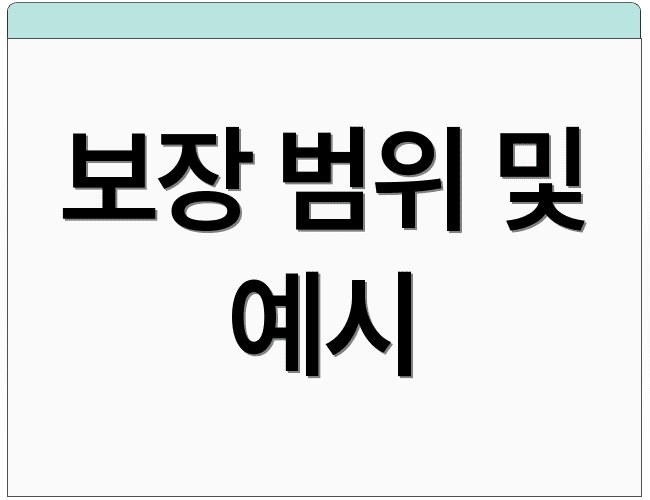 보장 범위 및 예시