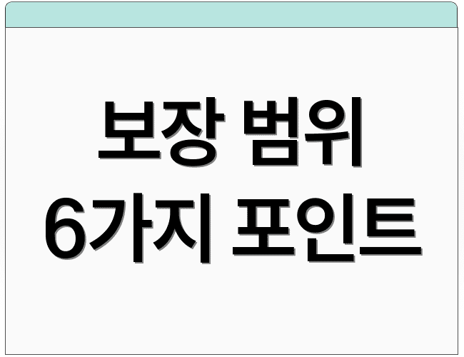 보장 범위 6가지 포인트