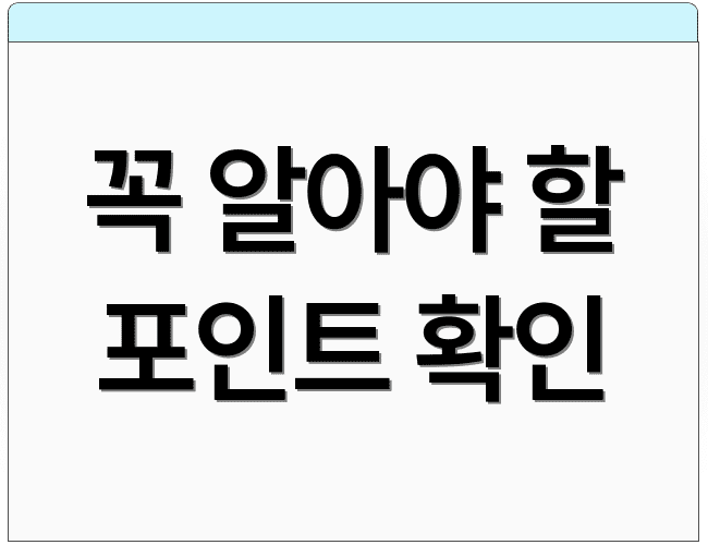 꼭 알아야 할 포인트 확인