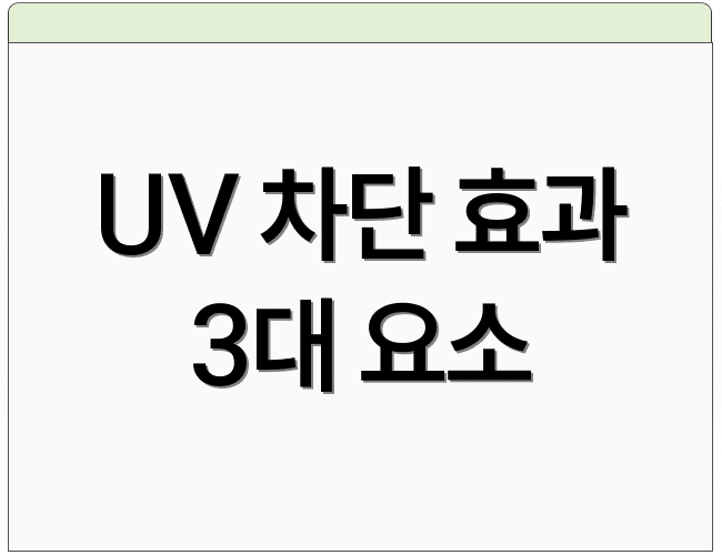 UV 차단 효과 3대 요소