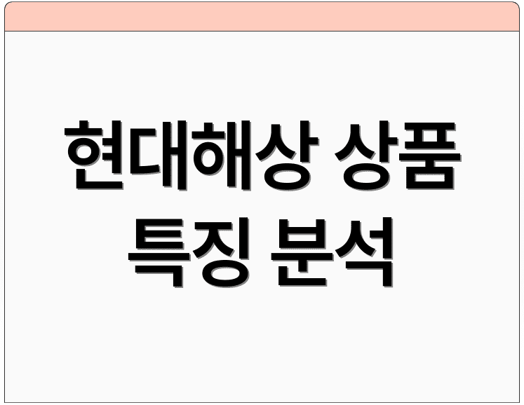 현대해상 상품 특징 분석