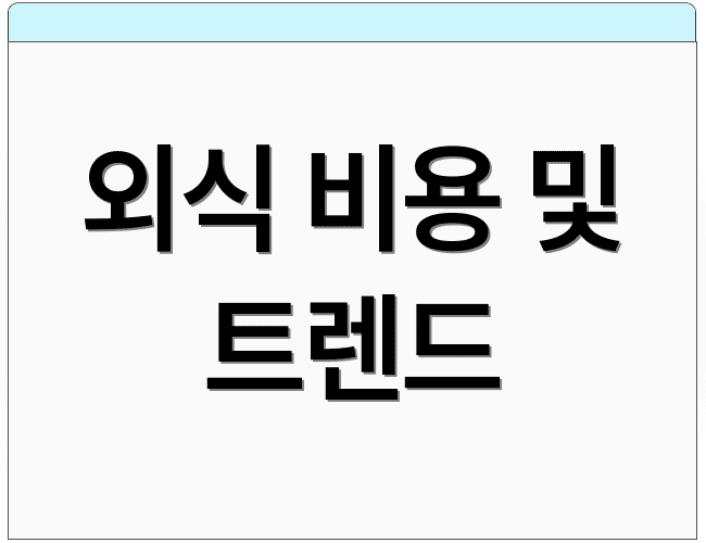 외식 비용 및 트렌드