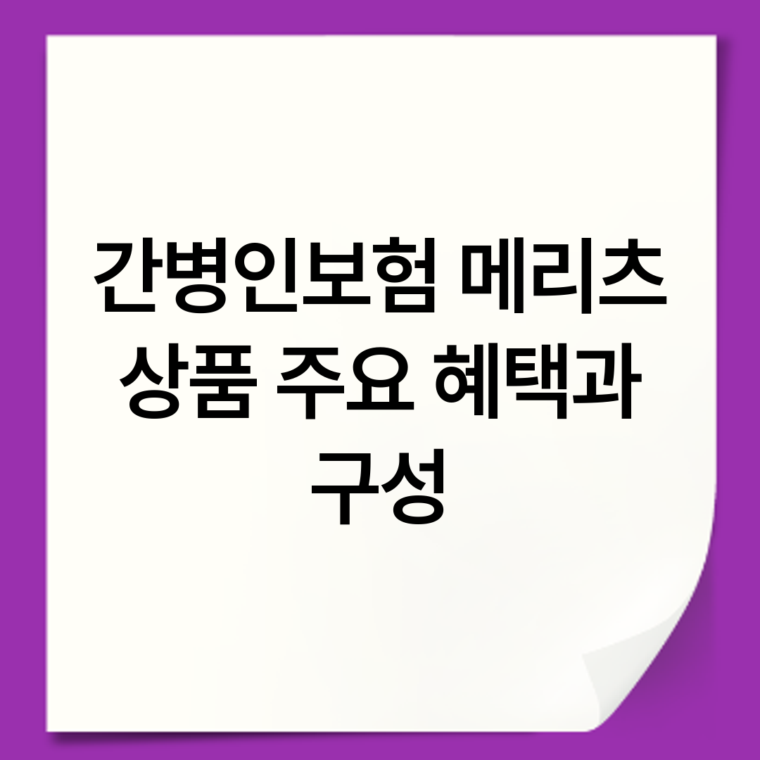 간병인보험 메리츠 상품 주요 혜택과 구성