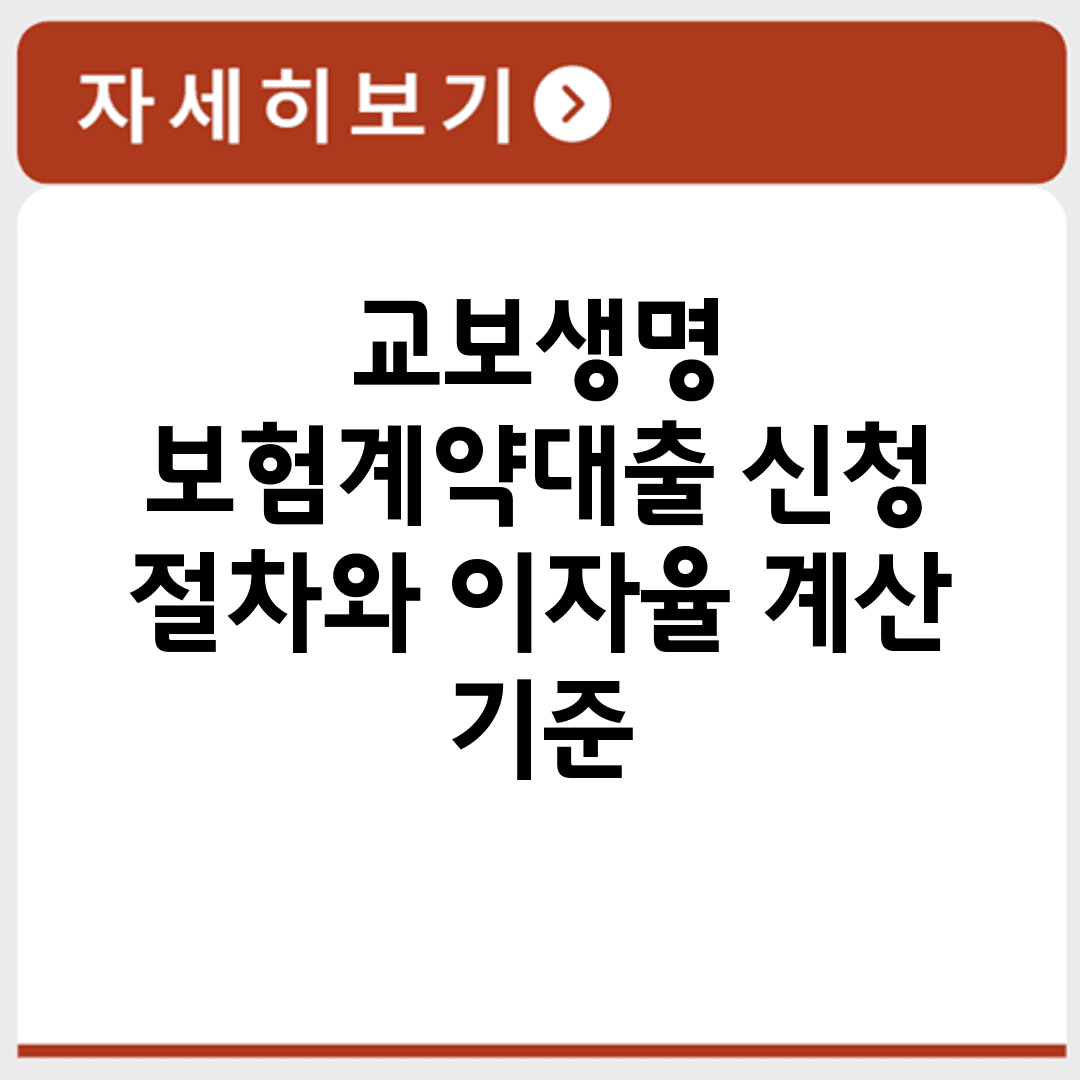 교보생명 보험계약대출 신청 절차와 이자율 계산 기준
